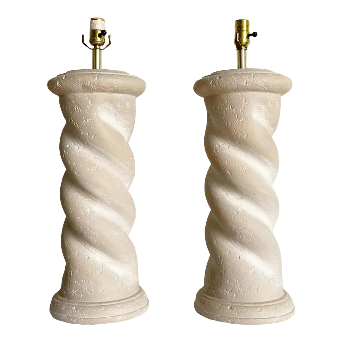 Postmodern Swirl Plaster Table Lamps by Bloomingdale's - a Pair (1 of 6)