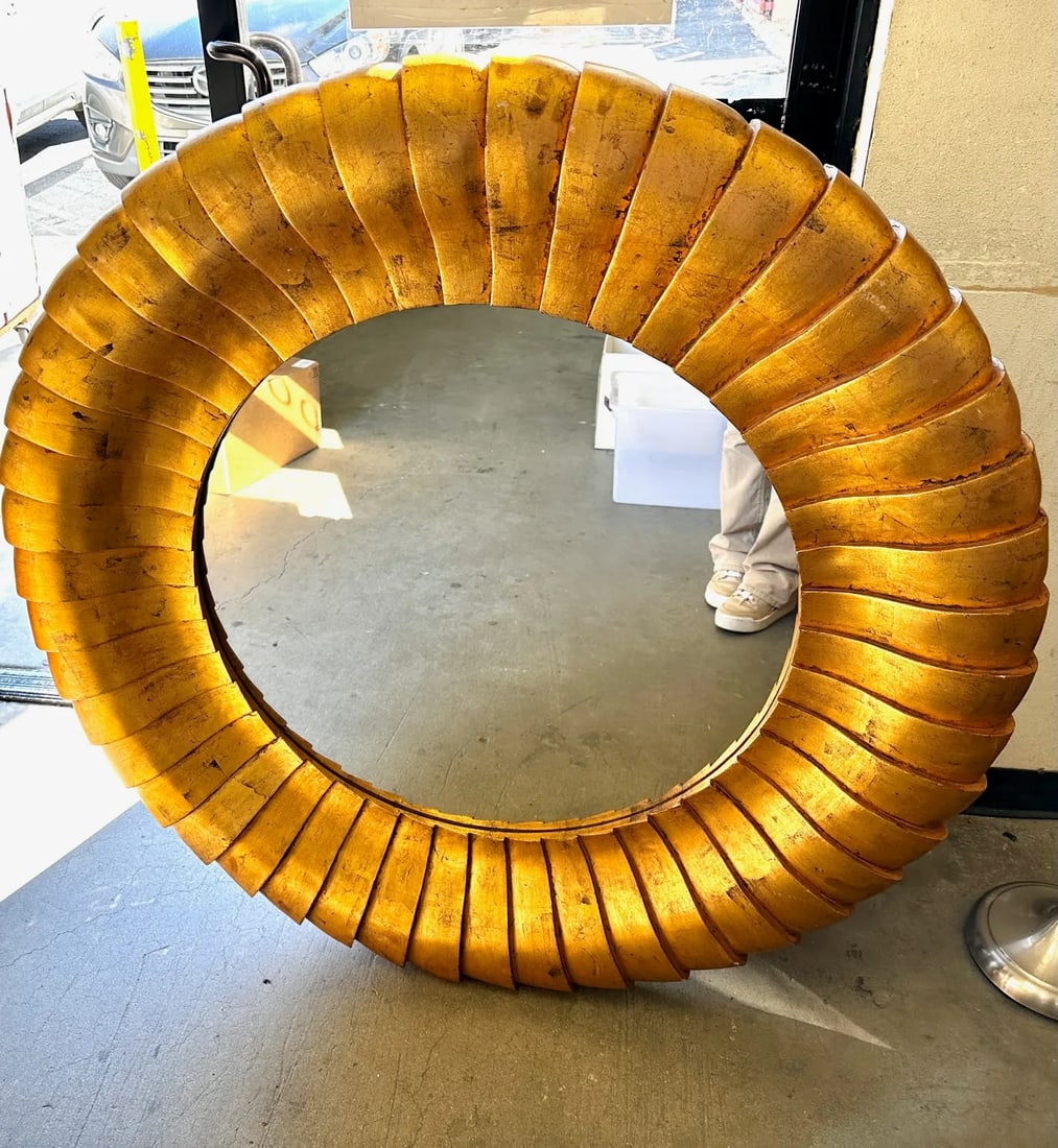 Oversized Contemporary Gold Gilt Mirror - 7
