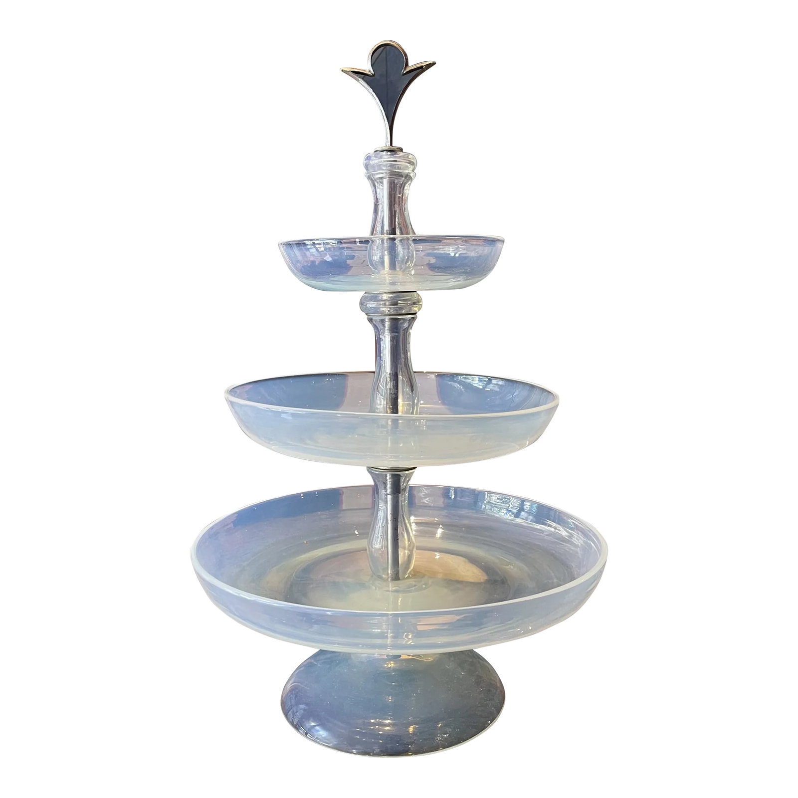 Midcentury Modern Three Tiered Murano Opaline Glass Dish: The dreamy opaline glass of this three tiered Murano piece had me wishing for Venice. It has such an ethereal quality to it. Much like Venice itself. Fill it with your favorite candies and watch it
