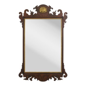 Henkel Harris Chippendale Mahogany Shell Carved Mirror