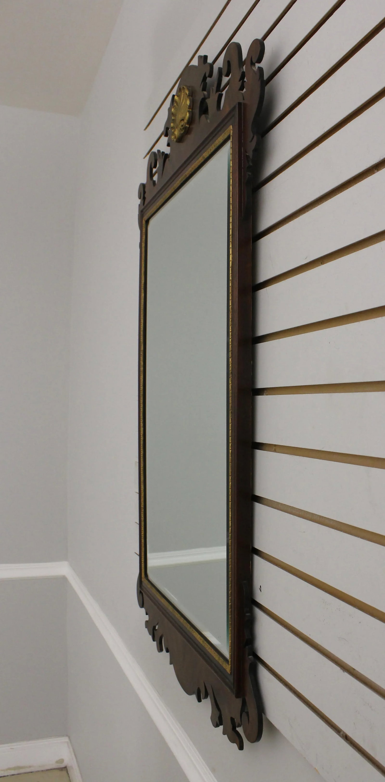 Henkel Harris Chippendale Mahogany Shell Carved Mirror - 4