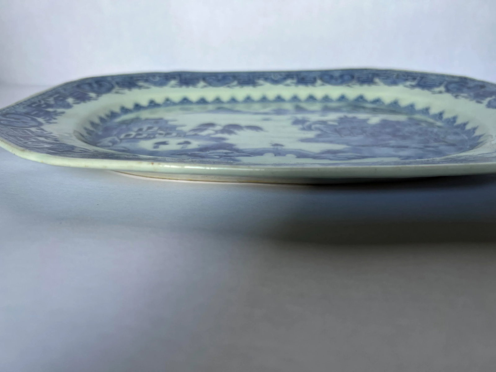 18th Century Chinese Export Blue & White Landscape Platter - 3