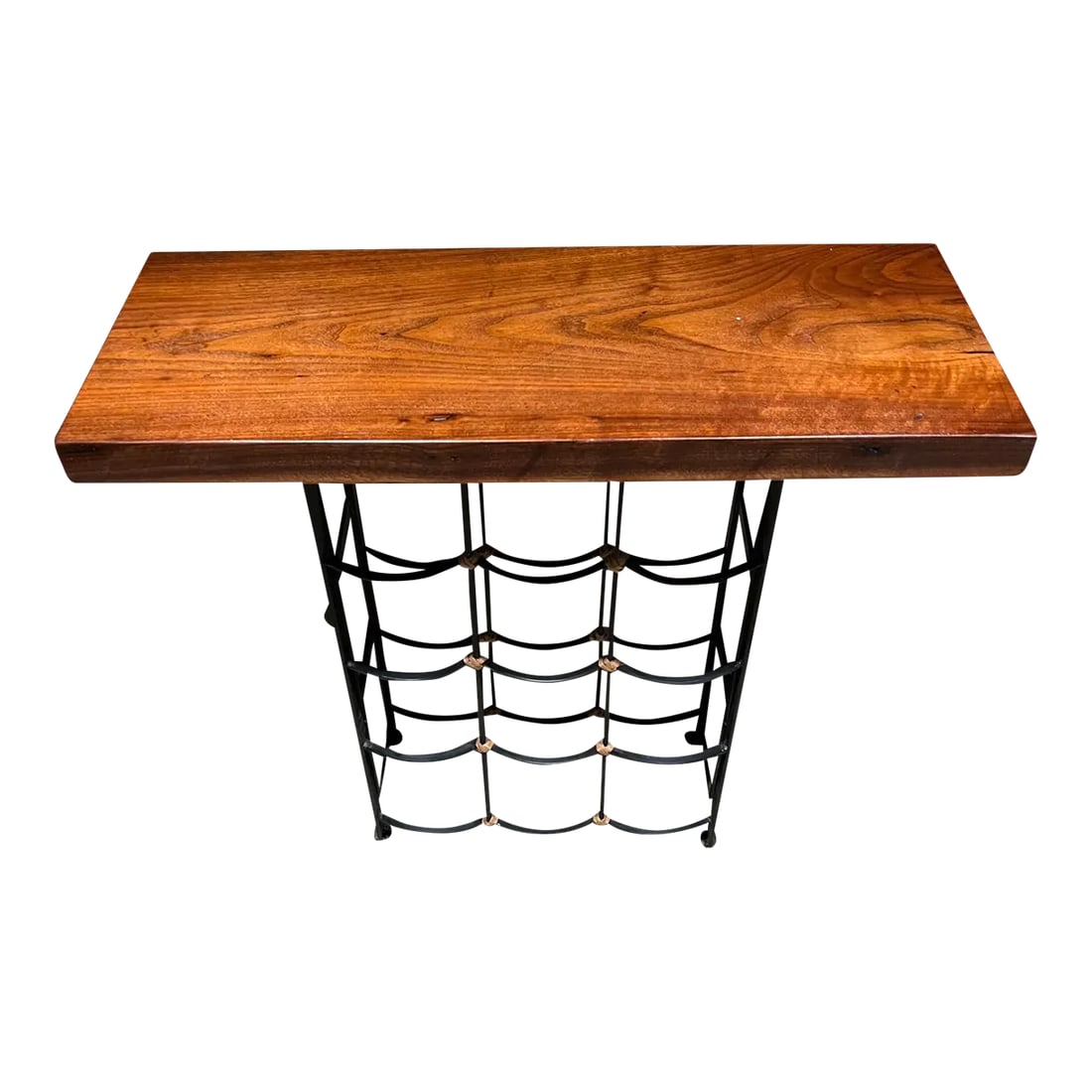 Mid-Century Modern Wine Bar Walnut Table by Arthur Umanoff, 1950s: For your consideration, a 1950s mid-century modern wine bar table. It is an unmarked piece attributed to the well-known American industrial designer, Arthur Umanoff. The piece functions as a