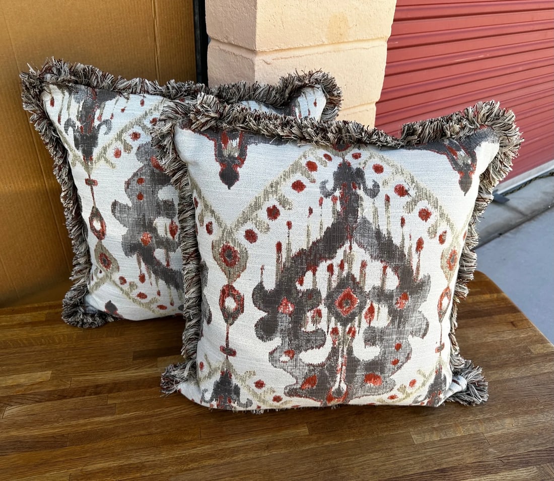 Pair of Bernhardt Ikat Throw Pillows - 8
