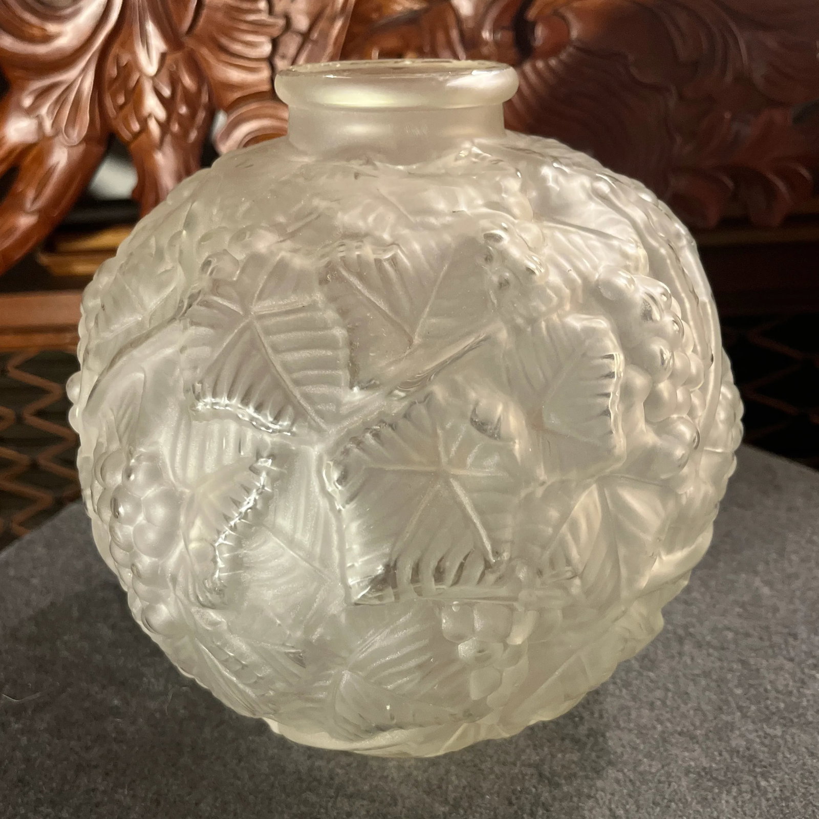 1920s Espaivet France Art Deco Acid Etched Glass Vase - 11