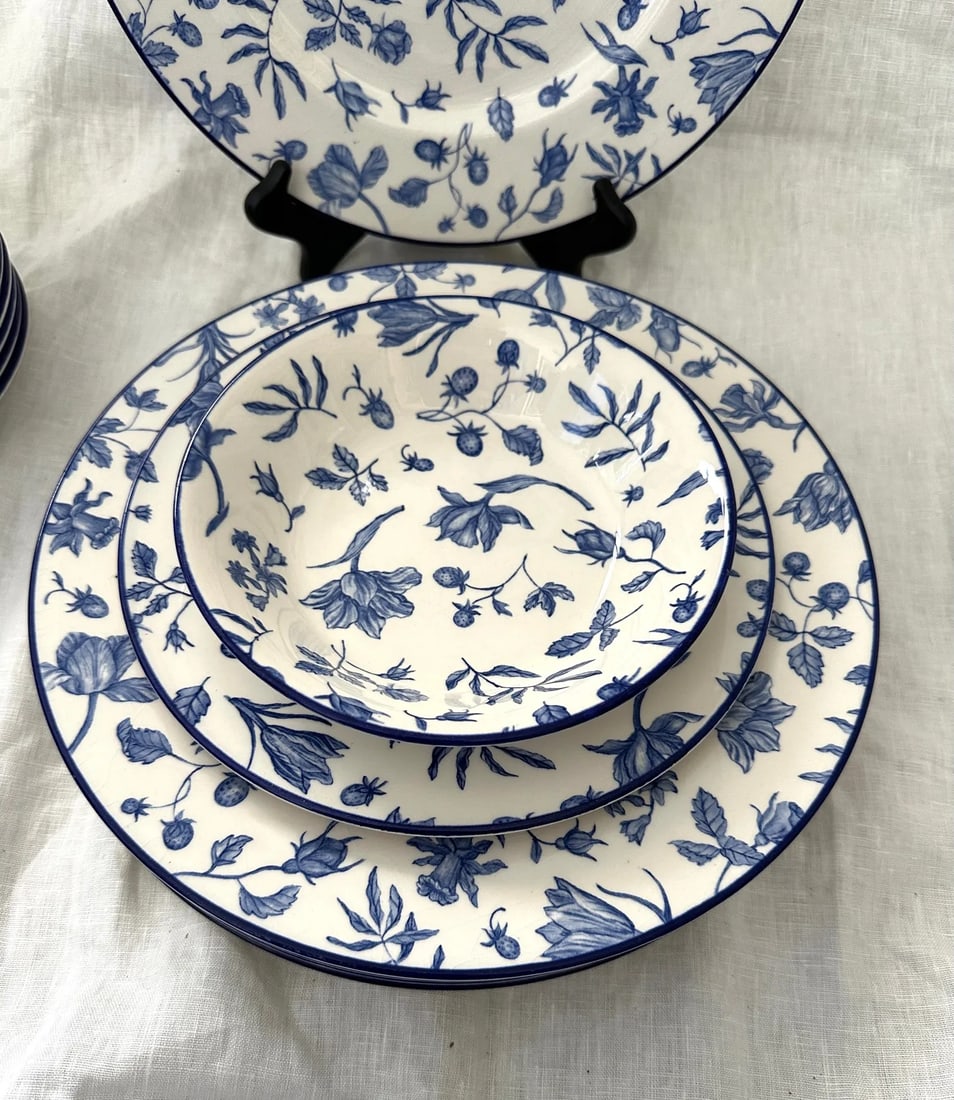 Royal Stafford Blue & White Floral Dinnerware-A Set - 3