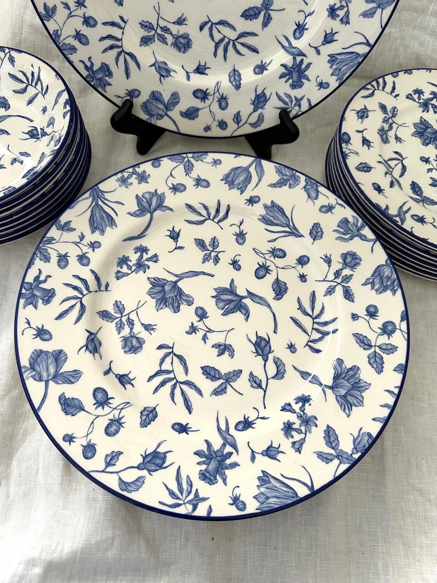 Royal Stafford Blue & White Floral Dinnerware-A Set - 5