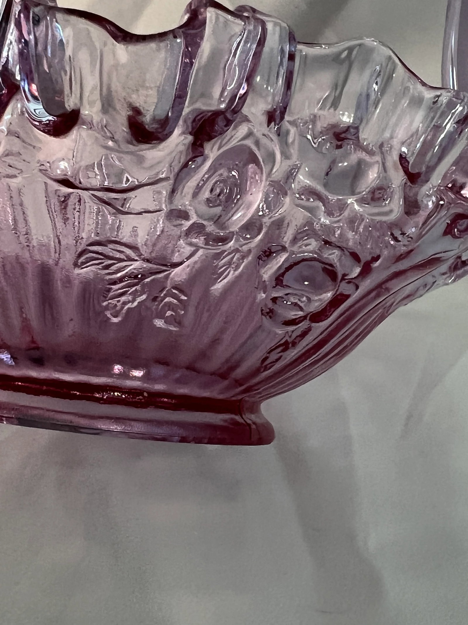 1967 Fenton Rose Basket in Lavender - 5