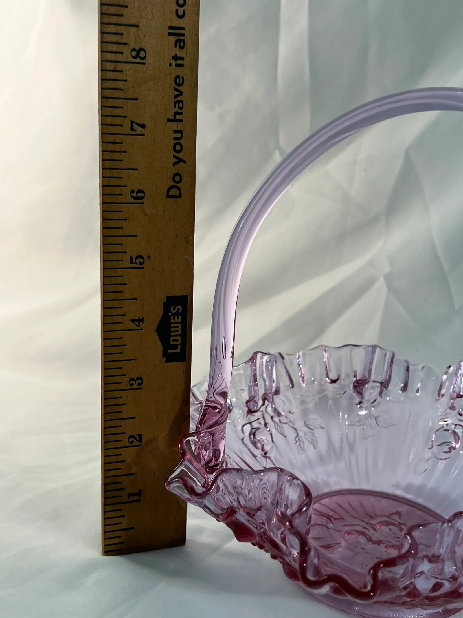 1967 Fenton Rose Basket in Lavender - 7