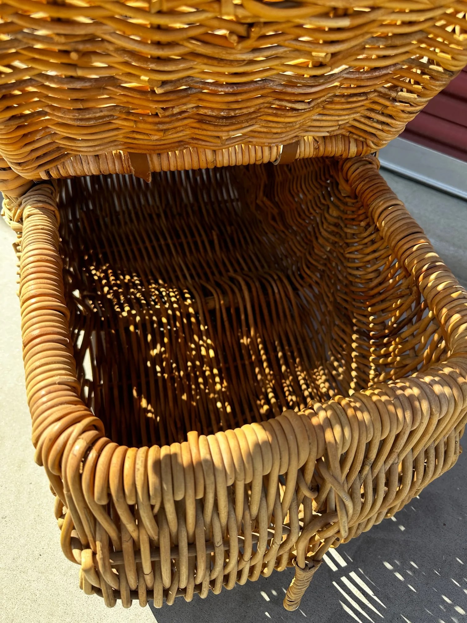 Vintage French Double Sided Picnic Basket - 3