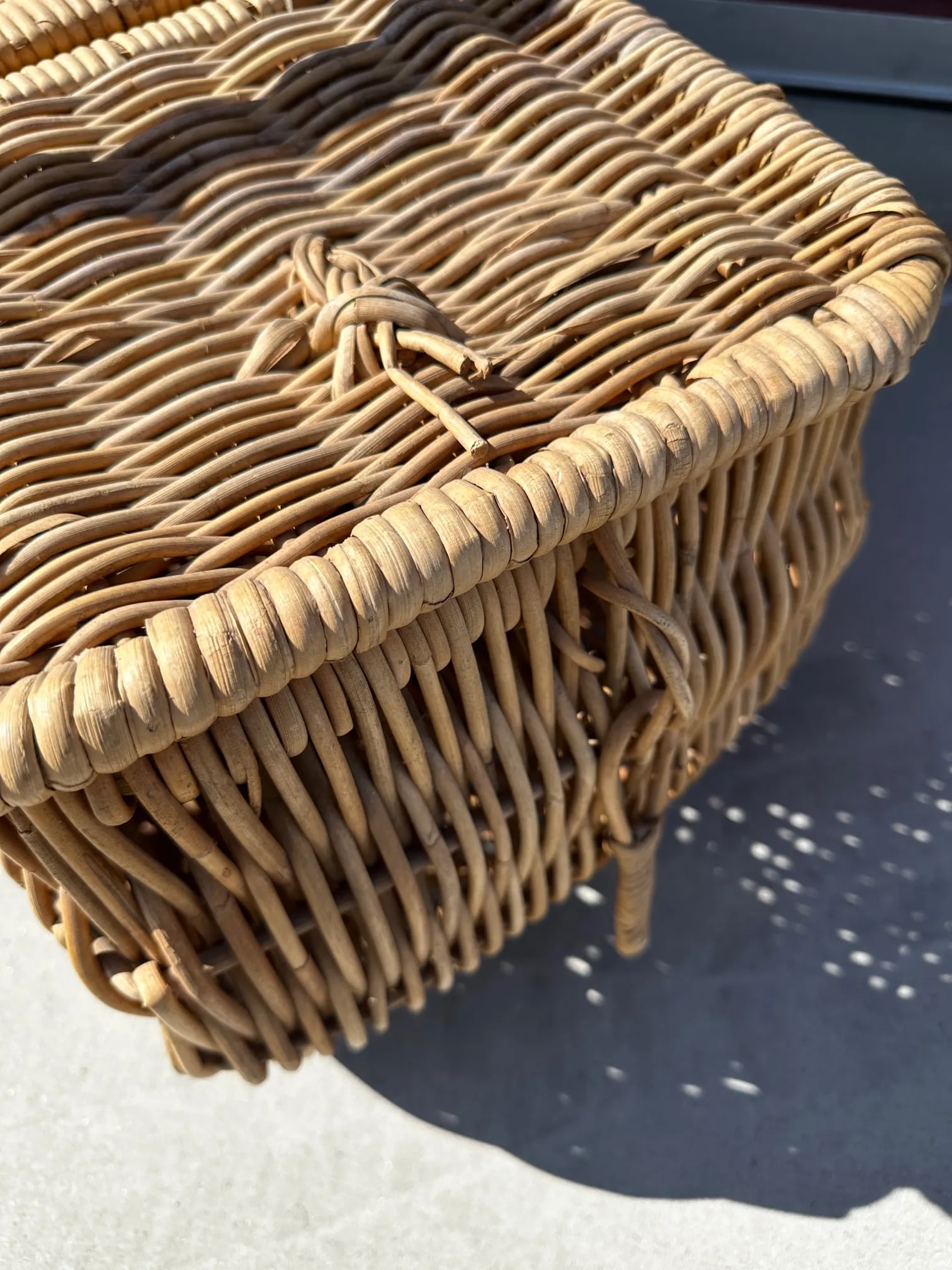 Vintage French Double Sided Picnic Basket - 7