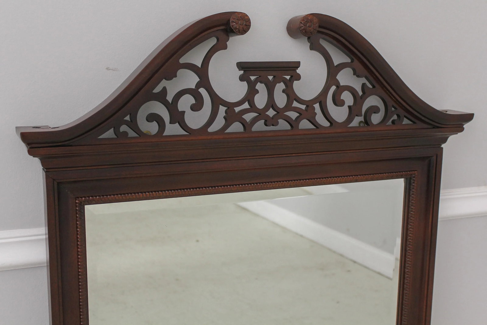 Thomasville Chippendale Mahogany Beveled Glass Mirror - 4