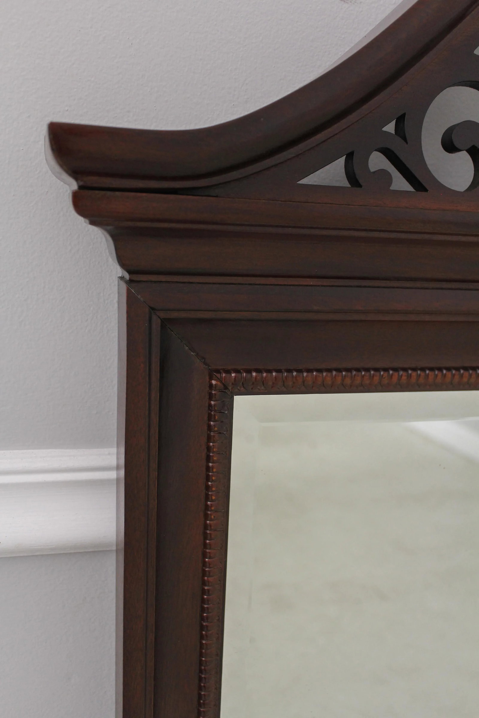 Thomasville Chippendale Mahogany Beveled Glass Mirror - 7
