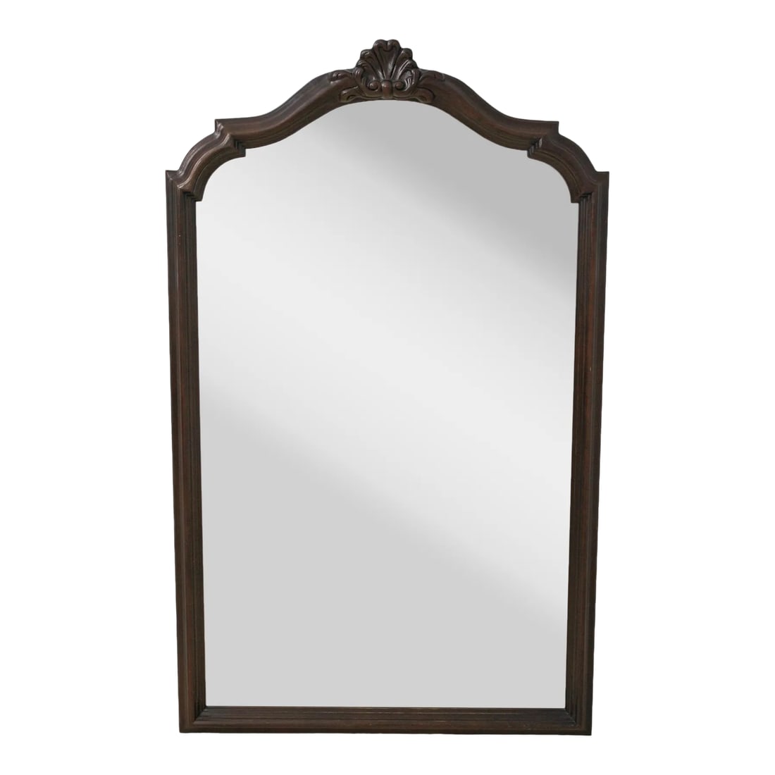 Century French Style Cherry Beveled Glass Mirror: Age: Approx: 15 Years Old Details: Beveled Glass Shell Carved Crest Quality Construction French Style Offered @ Fraction Original Retail Cost Condition: Excellent Original Finish & Condition Size: