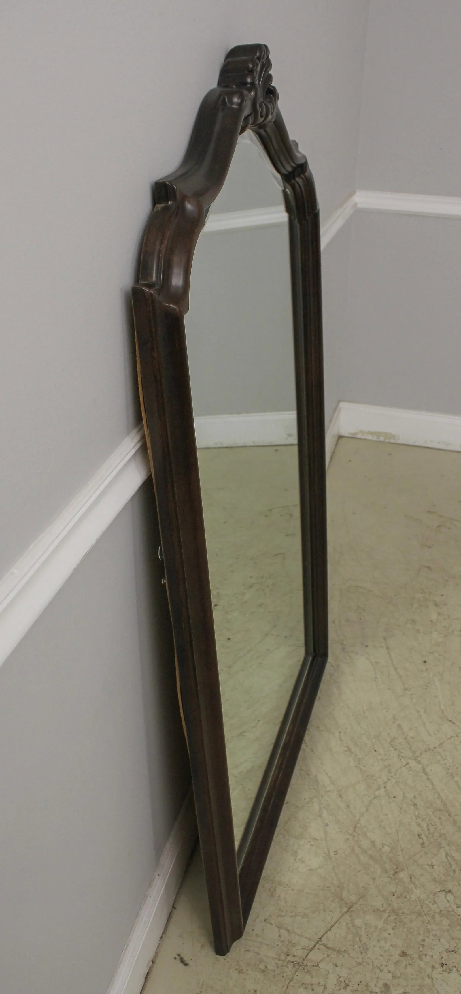 Century French Style Cherry Beveled Glass Mirror - 2