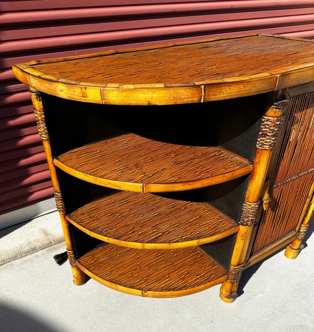 Vintage Bamboo 3 Shelf Cabinet - 2