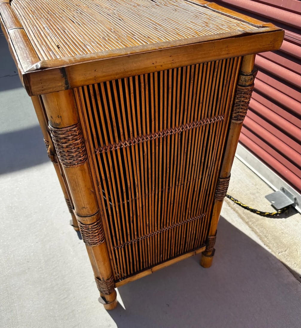 Vintage Bamboo 3 Shelf Cabinet - 3