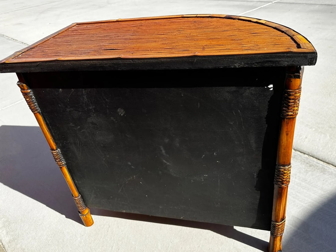 Vintage Bamboo 3 Shelf Cabinet - 6