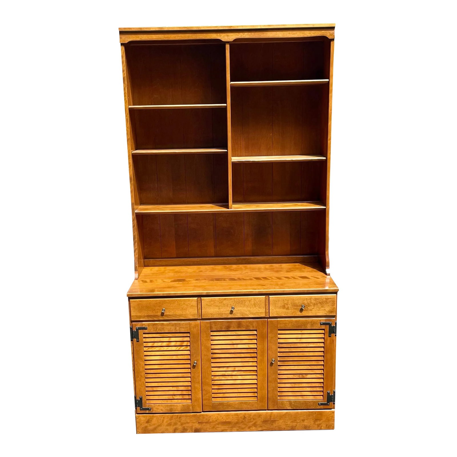 Ethan Allen Custom Room Plan Cabinet With Divided Bookcase in Maple With Nutmeg Finish (1 of 13)