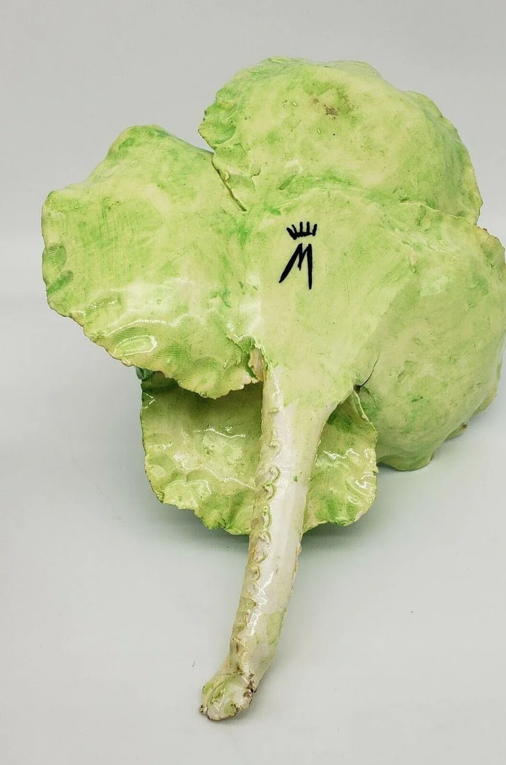 Antique 19th Century Italian Crown M Naples Napoli Lettuceware Cabbage Leaf Bowl - 5