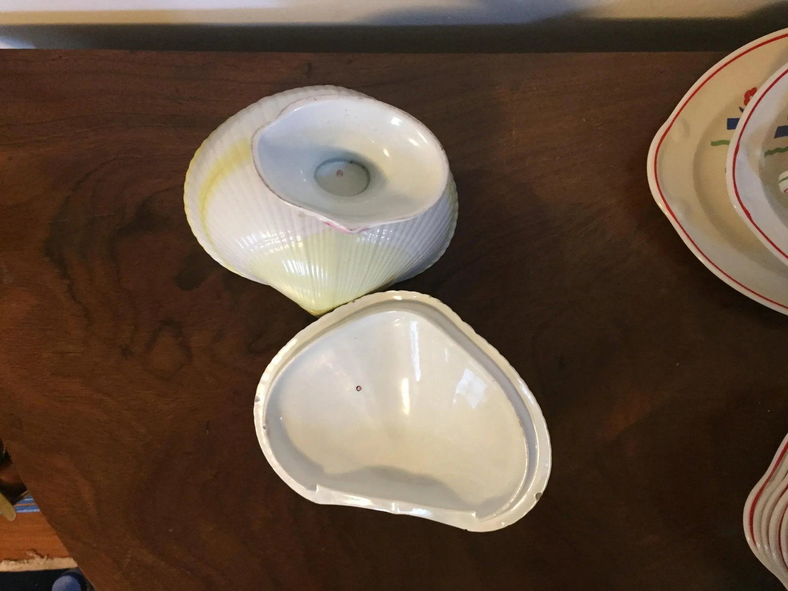 Antique Early 19th Century Wedgwood Creamware Pearlware Nautilus Sea Shell Sauce Tureen or Box - 11