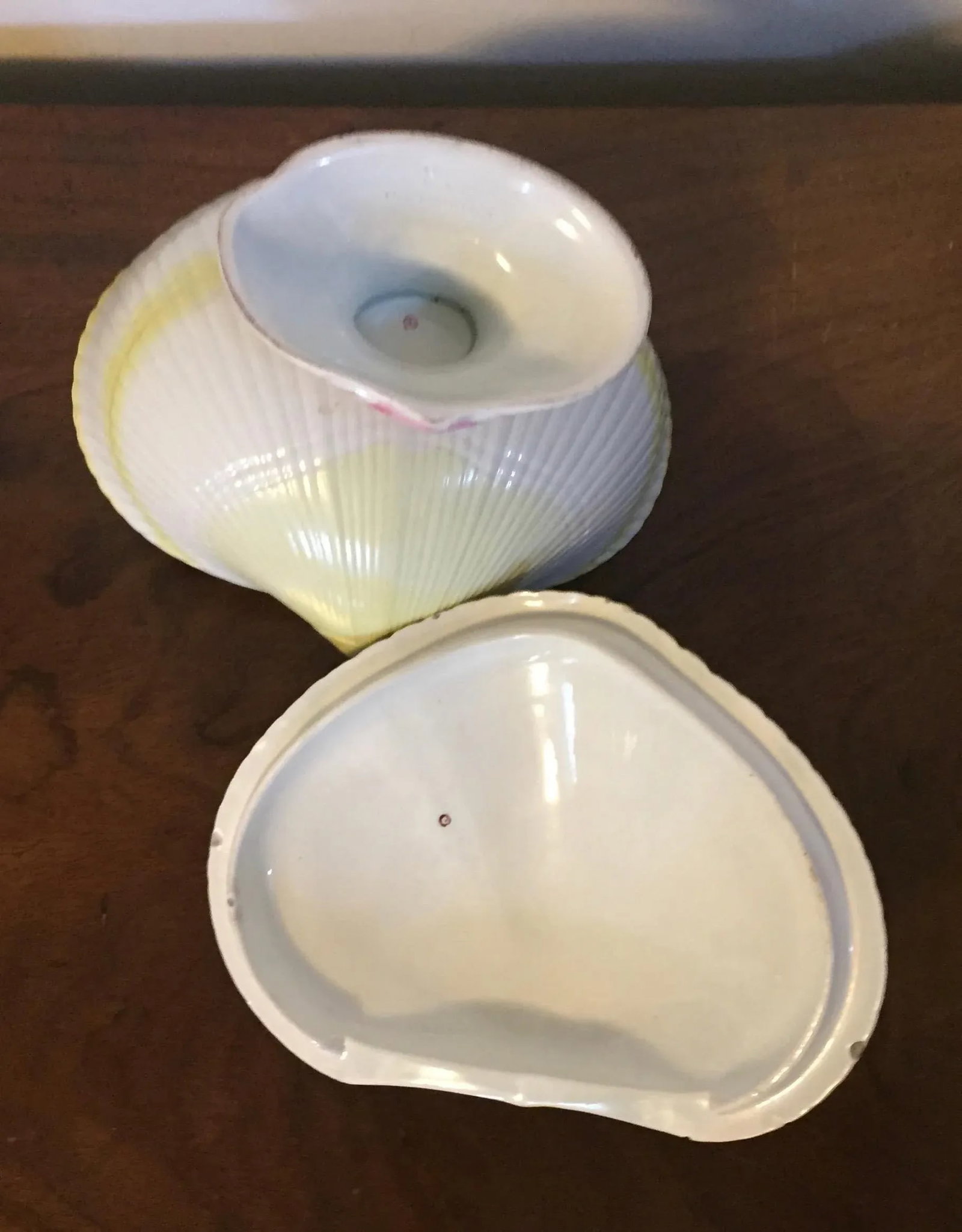 Antique Early 19th Century Wedgwood Creamware Pearlware Nautilus Sea Shell Sauce Tureen or Box - 12