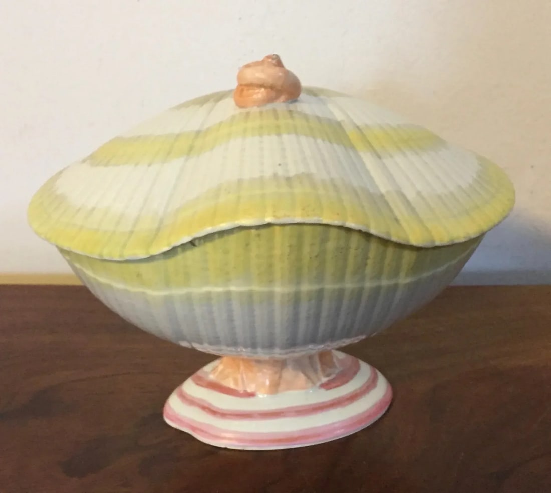 Antique Early 19th Century Wedgwood Creamware Pearlware Nautilus Sea Shell Sauce Tureen or Box - 2
