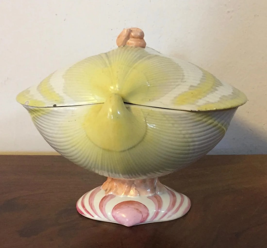 Antique Early 19th Century Wedgwood Creamware Pearlware Nautilus Sea Shell Sauce Tureen or Box - 6