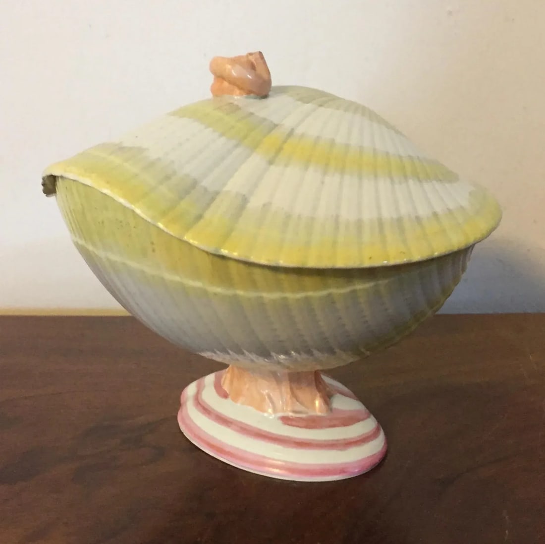 Antique Early 19th Century Wedgwood Creamware Pearlware Nautilus Sea Shell Sauce Tureen or Box - 7