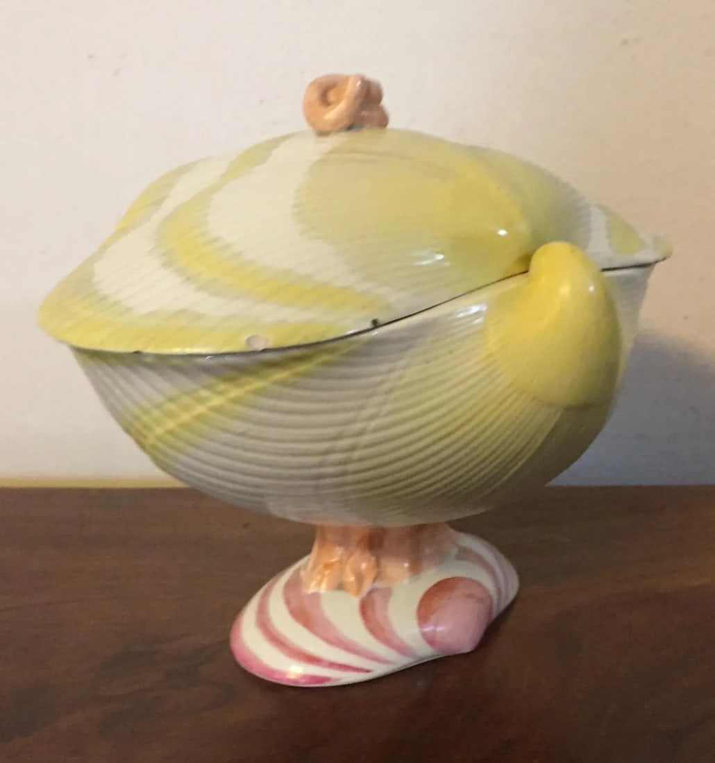 Antique Early 19th Century Wedgwood Creamware Pearlware Nautilus Sea Shell Sauce Tureen or Box - 8