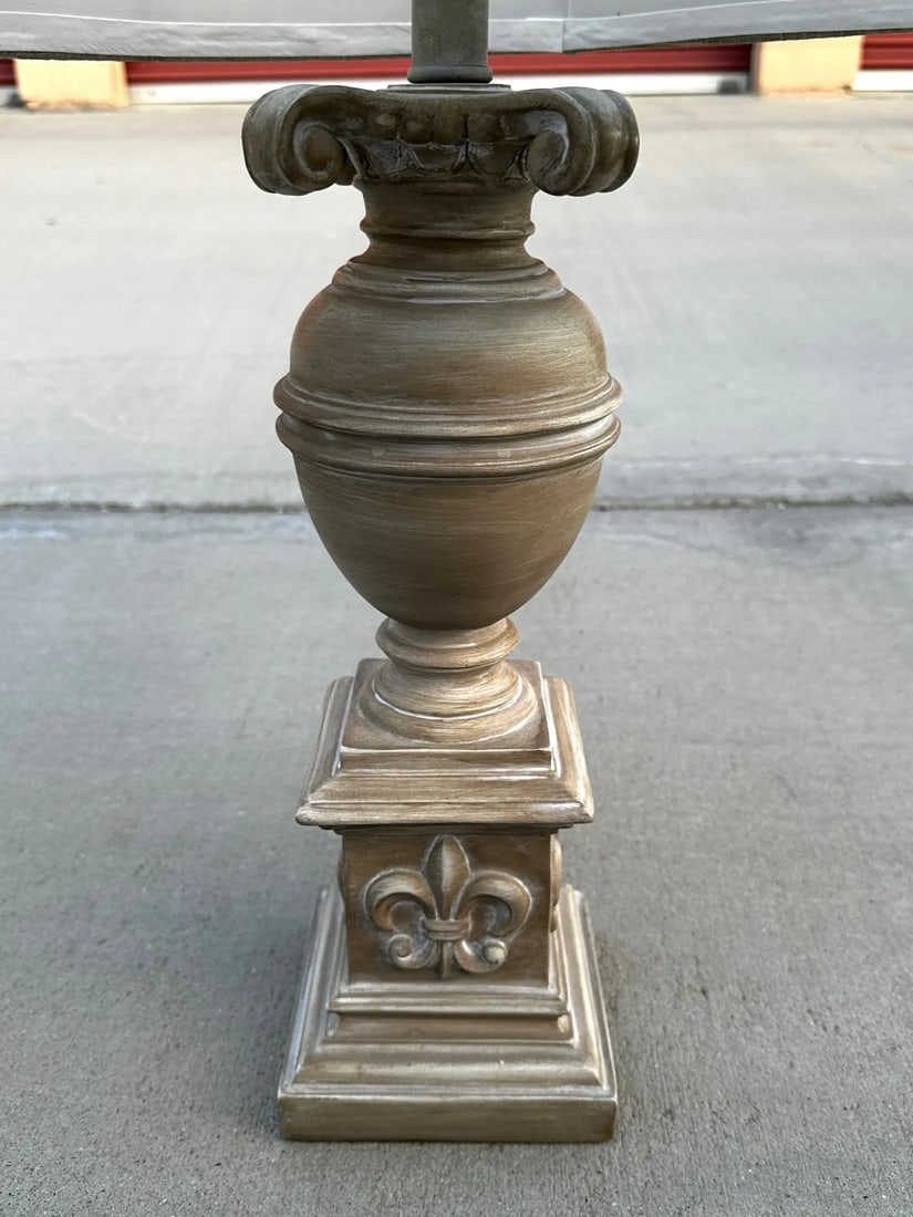 Pair of Rh Style Fleur De Lis Table Lamps W/Shimmer Shade - 6