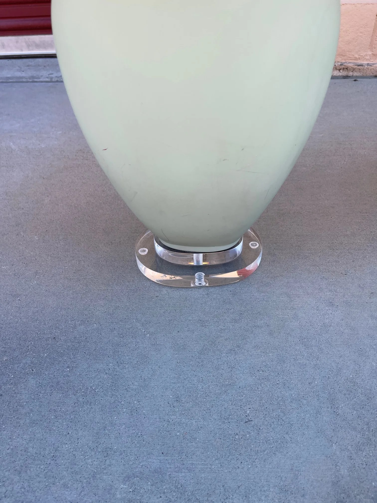 Vintage Pair Sage Green Matte Finish Ginger Jar Lamps - 7