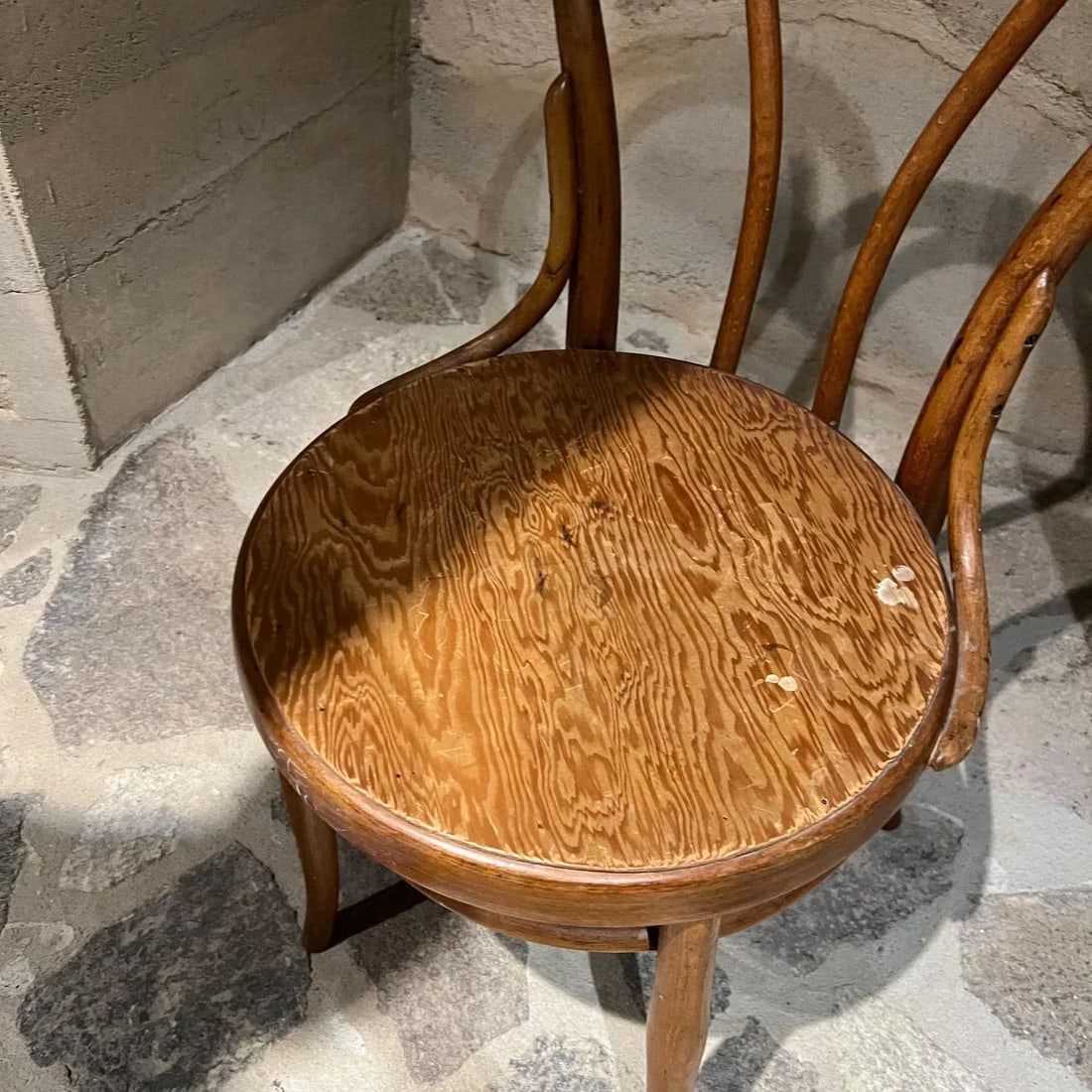 1930s Vintage Thonet Cafe Chair Bentwood Stamped Austria - 2