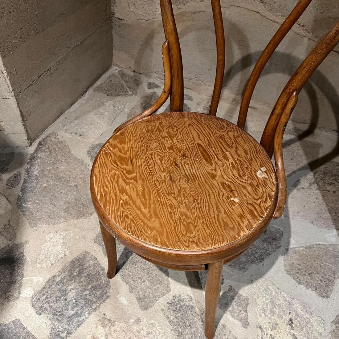 1930s Vintage Thonet Cafe Chair Bentwood Stamped Austria - 3
