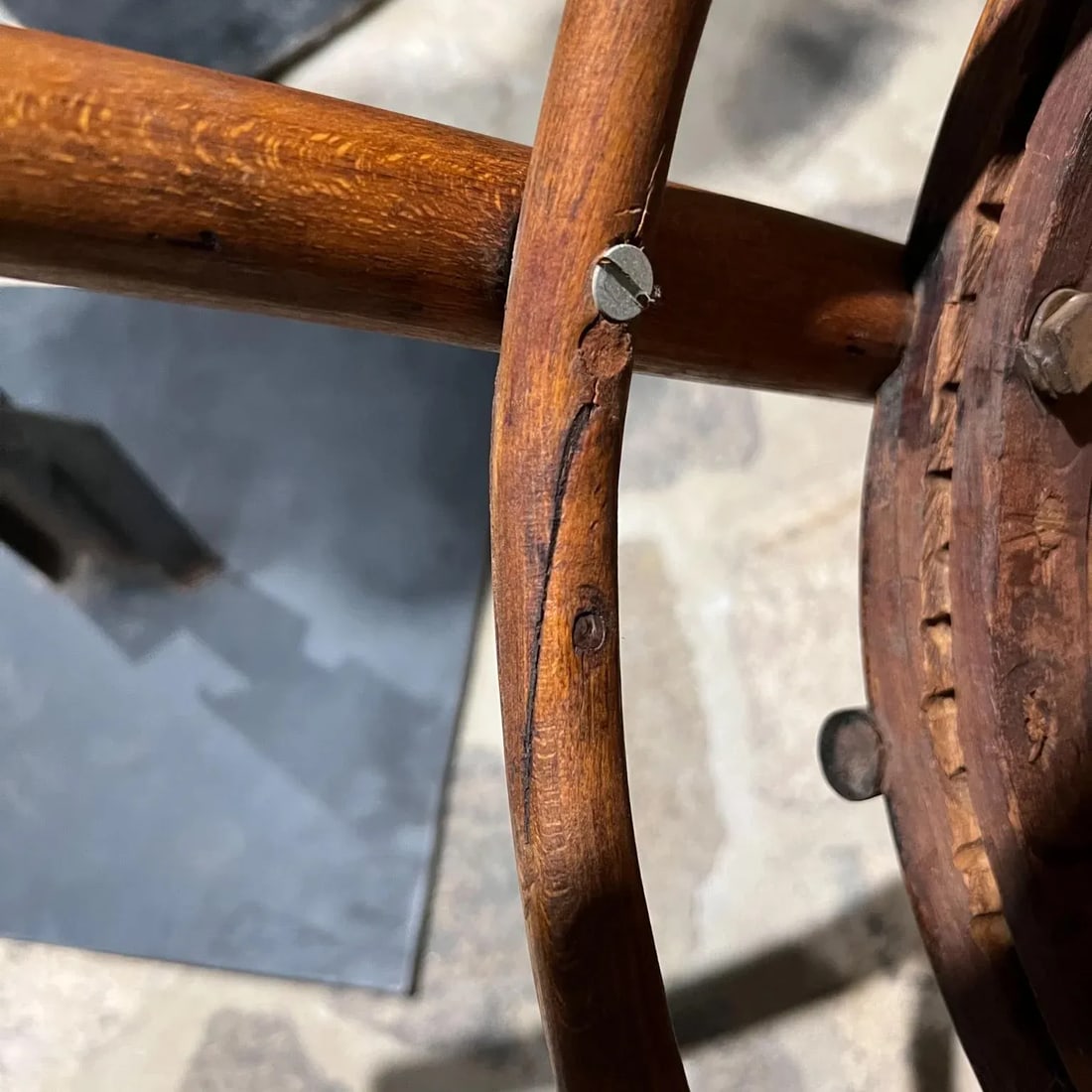 1930s Vintage Thonet Cafe Chair Bentwood Stamped Austria - 8