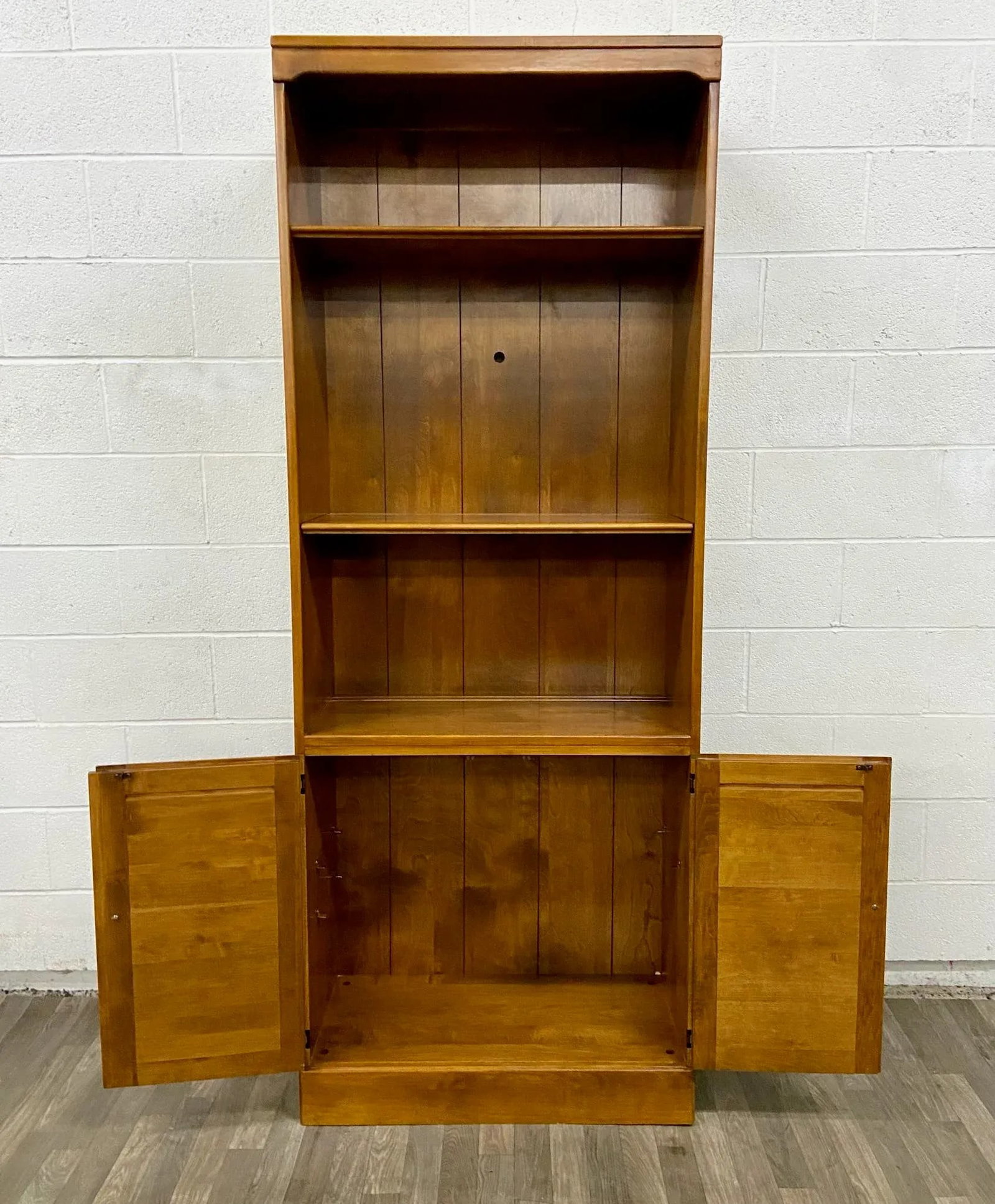 Vintage Ethan Allen Heirloom Custom Room Plan Maple Nutmeg Hutch Cabinet - 4