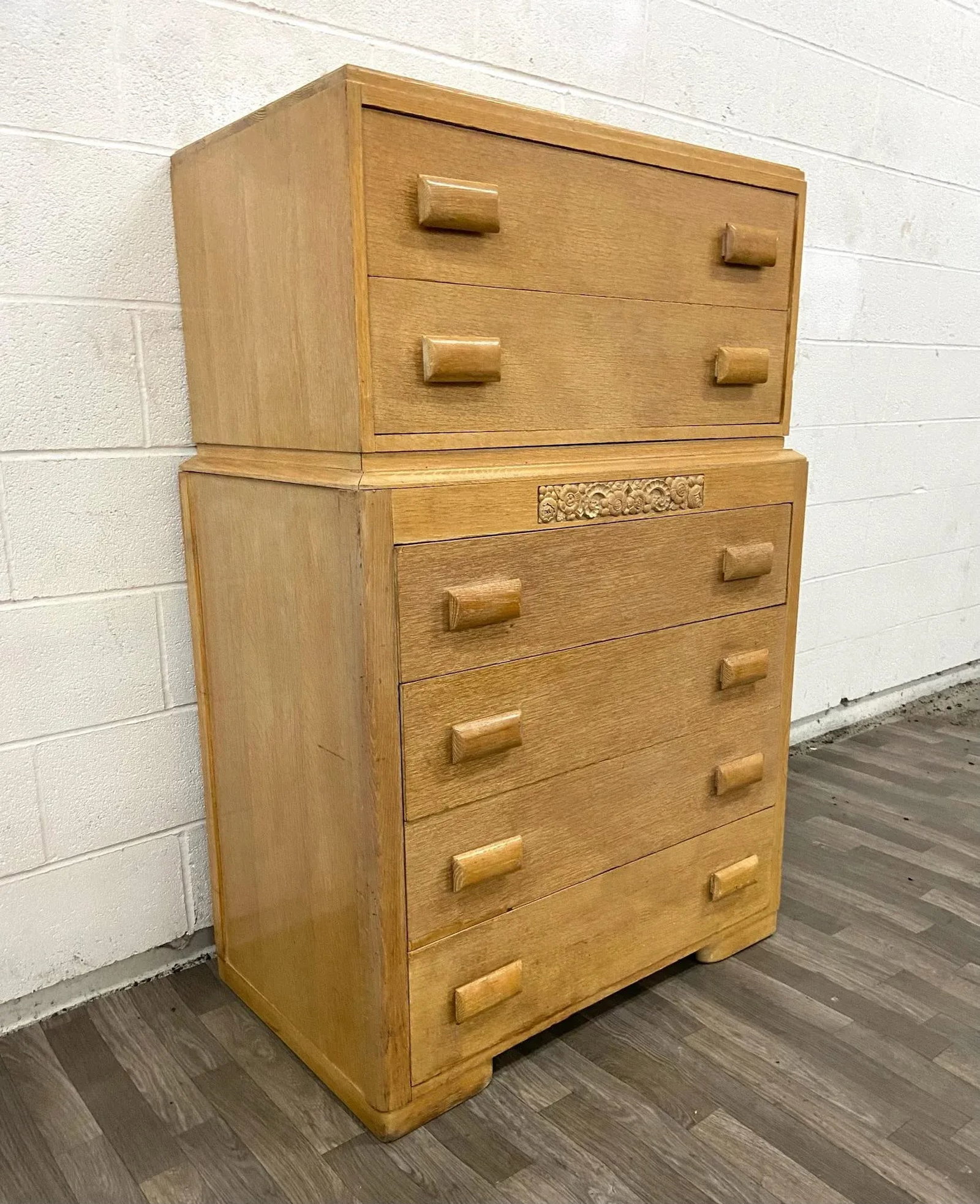 Vintage Thomasville Mid Century Blonde Art Deco Style Chest of Drawers - 10