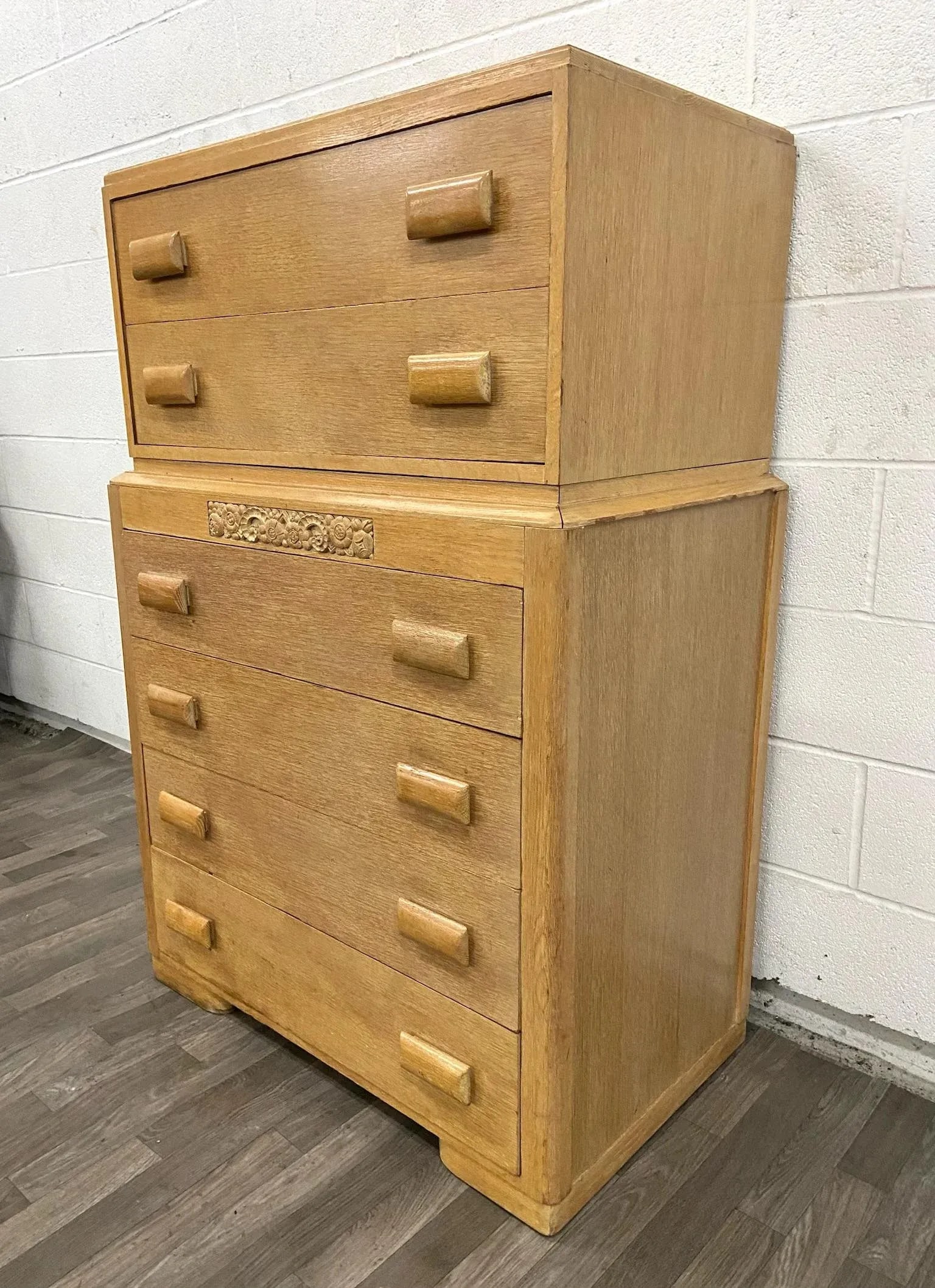 Vintage Thomasville Mid Century Blonde Art Deco Style Chest of Drawers - 3
