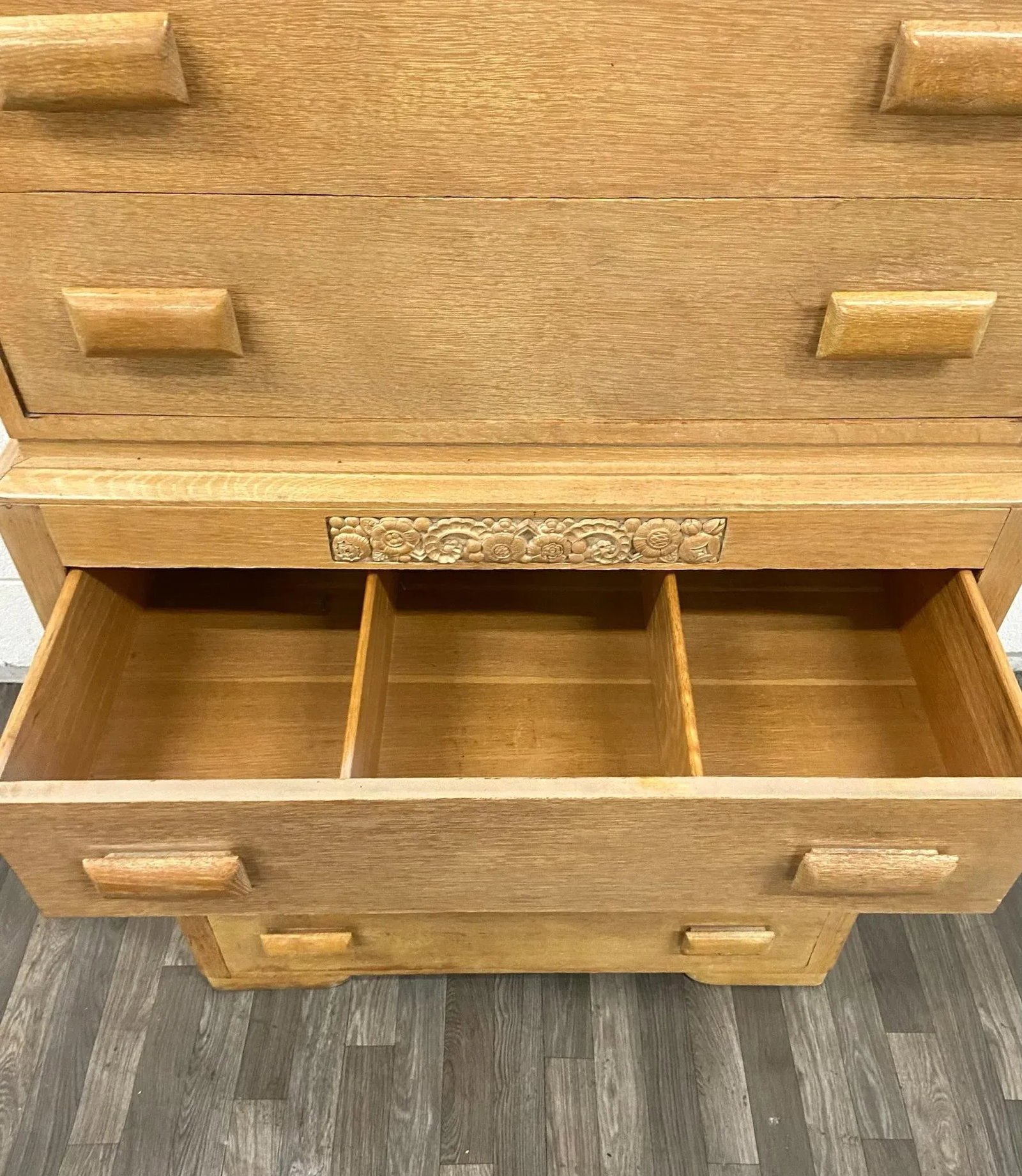 Vintage Thomasville Mid Century Blonde Art Deco Style Chest of Drawers - 5
