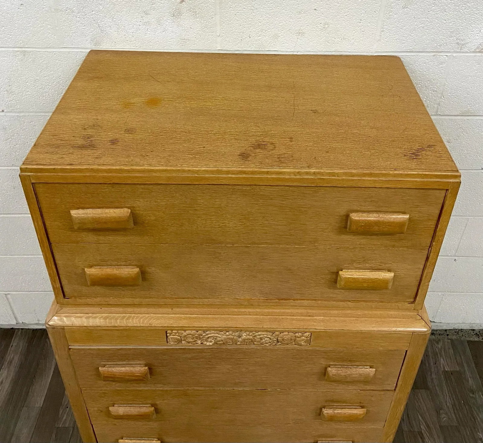 Vintage Thomasville Mid Century Blonde Art Deco Style Chest of Drawers - 6
