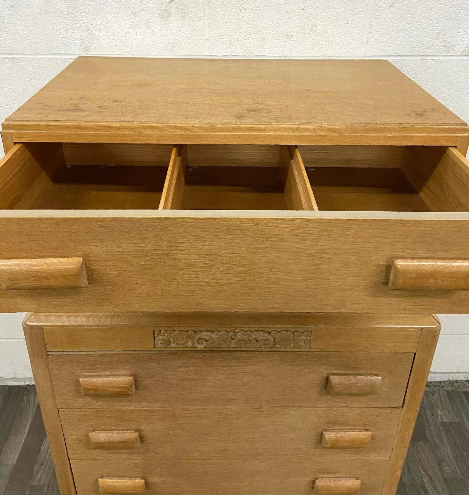 Vintage Thomasville Mid Century Blonde Art Deco Style Chest of Drawers - 7