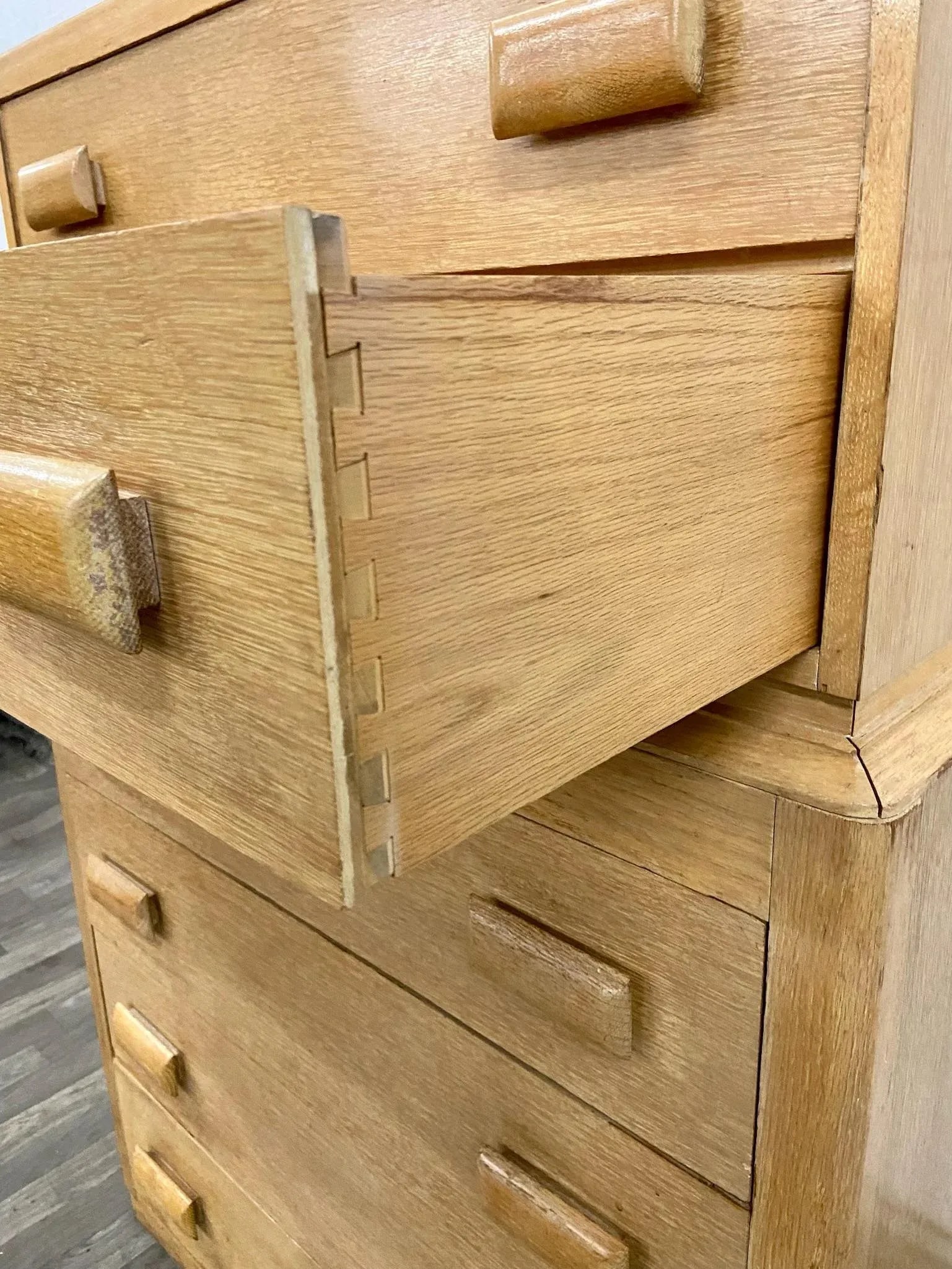 Vintage Thomasville Mid Century Blonde Art Deco Style Chest of Drawers - 8