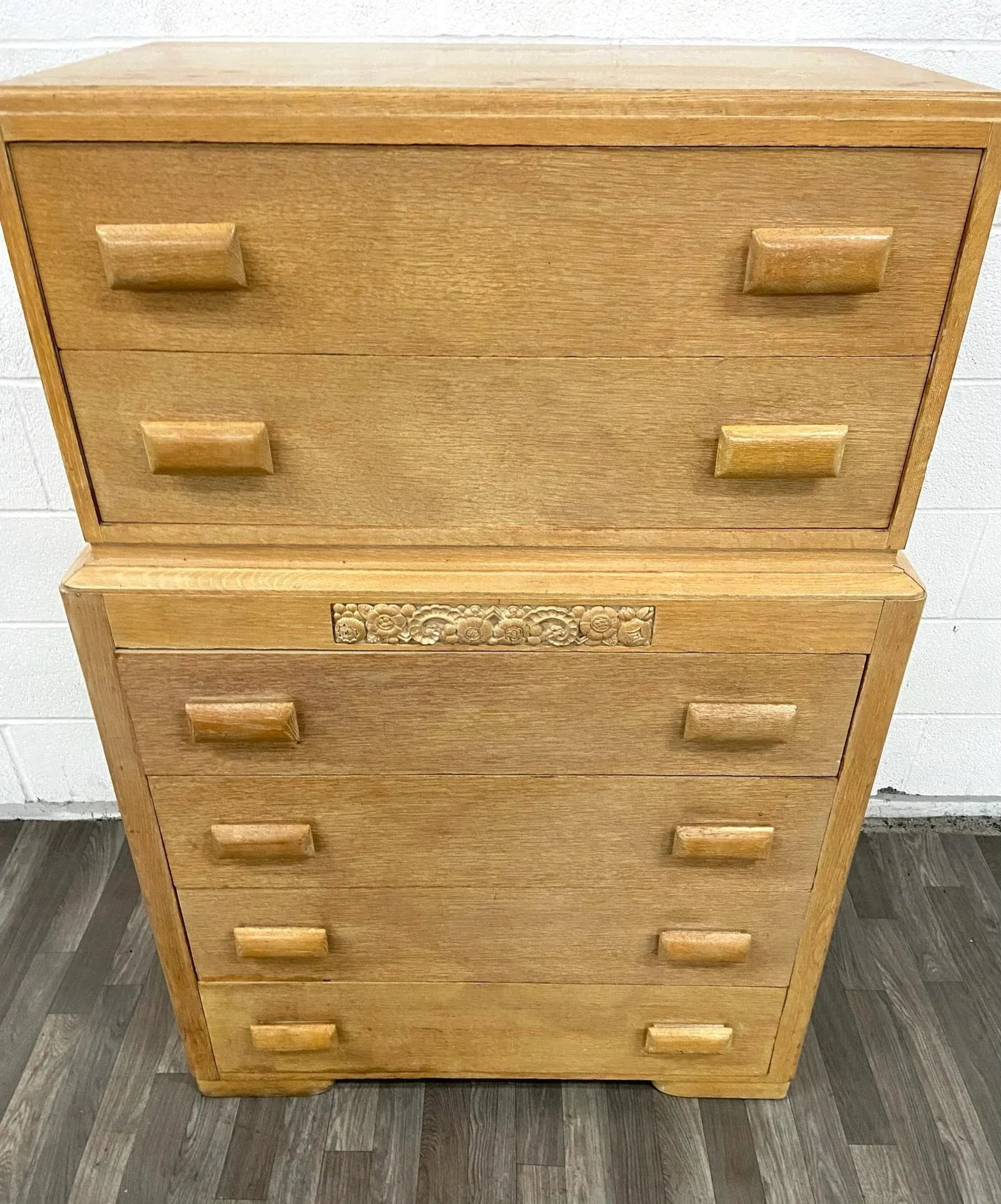 Vintage Thomasville Mid Century Blonde Art Deco Style Chest of Drawers - 9