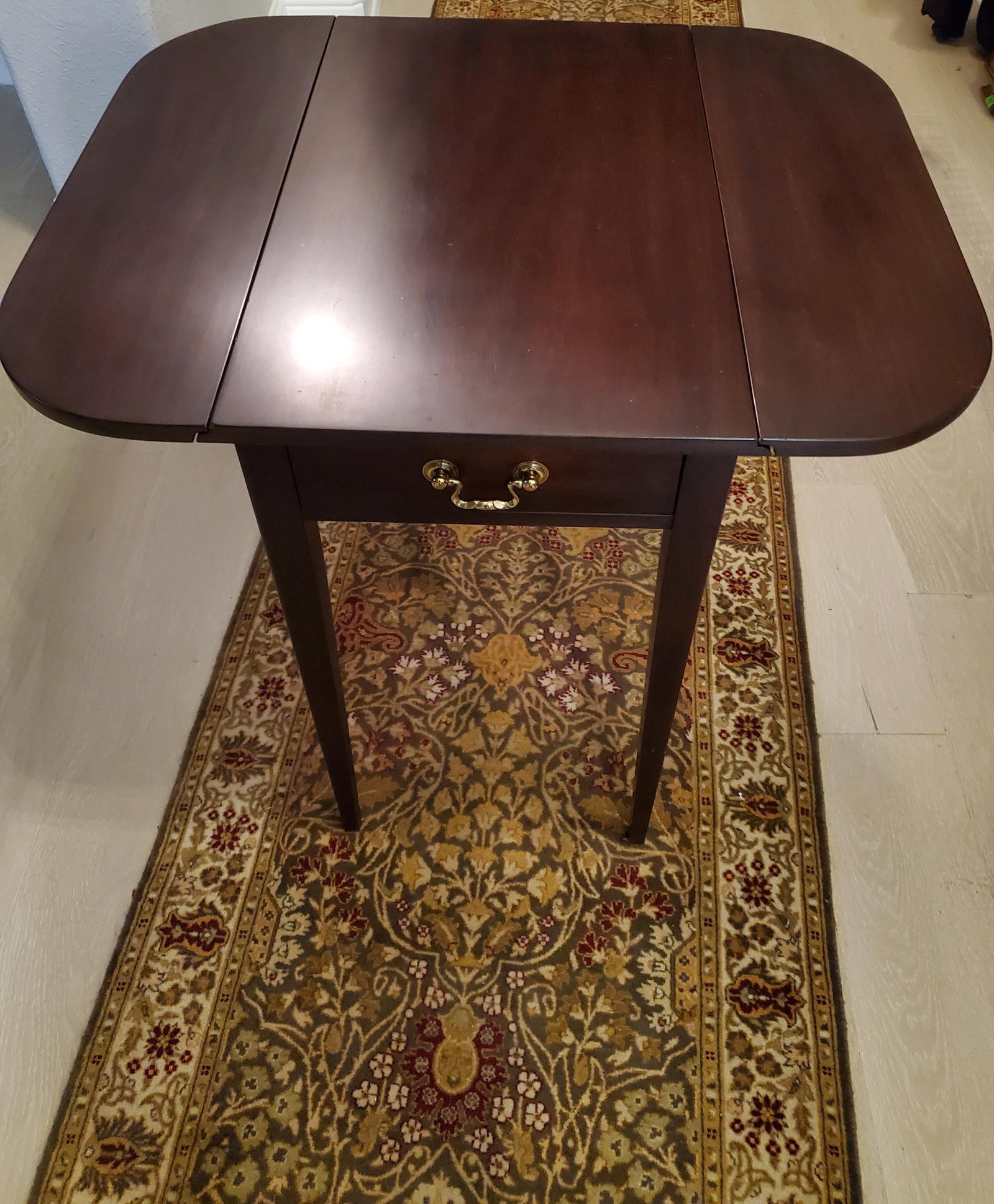 Henkel Harris Mahogany End Table With Leaves - 2