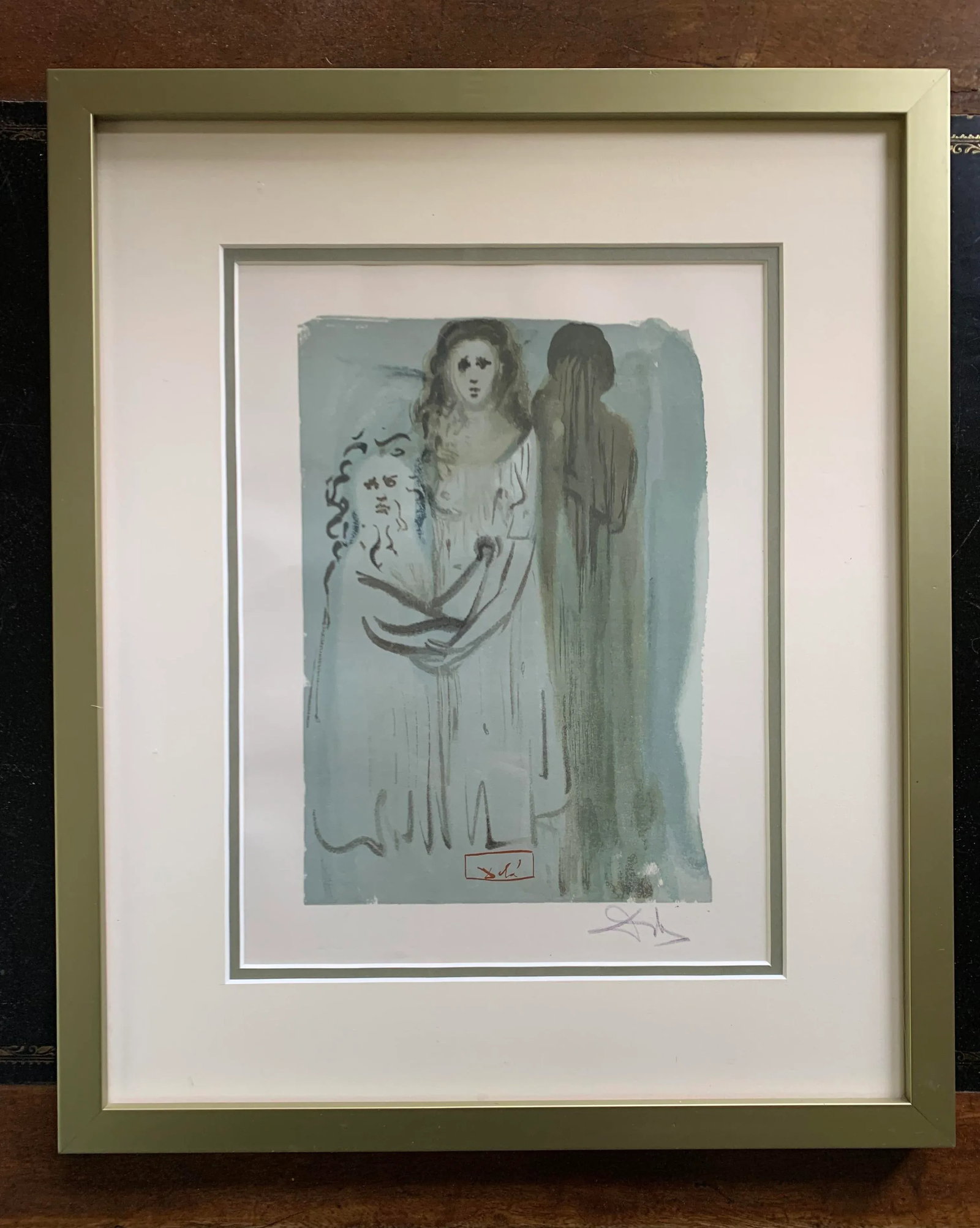 Vintage 1960 Original Watercolor "The Divine Comedy "Purgatory Canto 16 " by Salvador Dali - 7