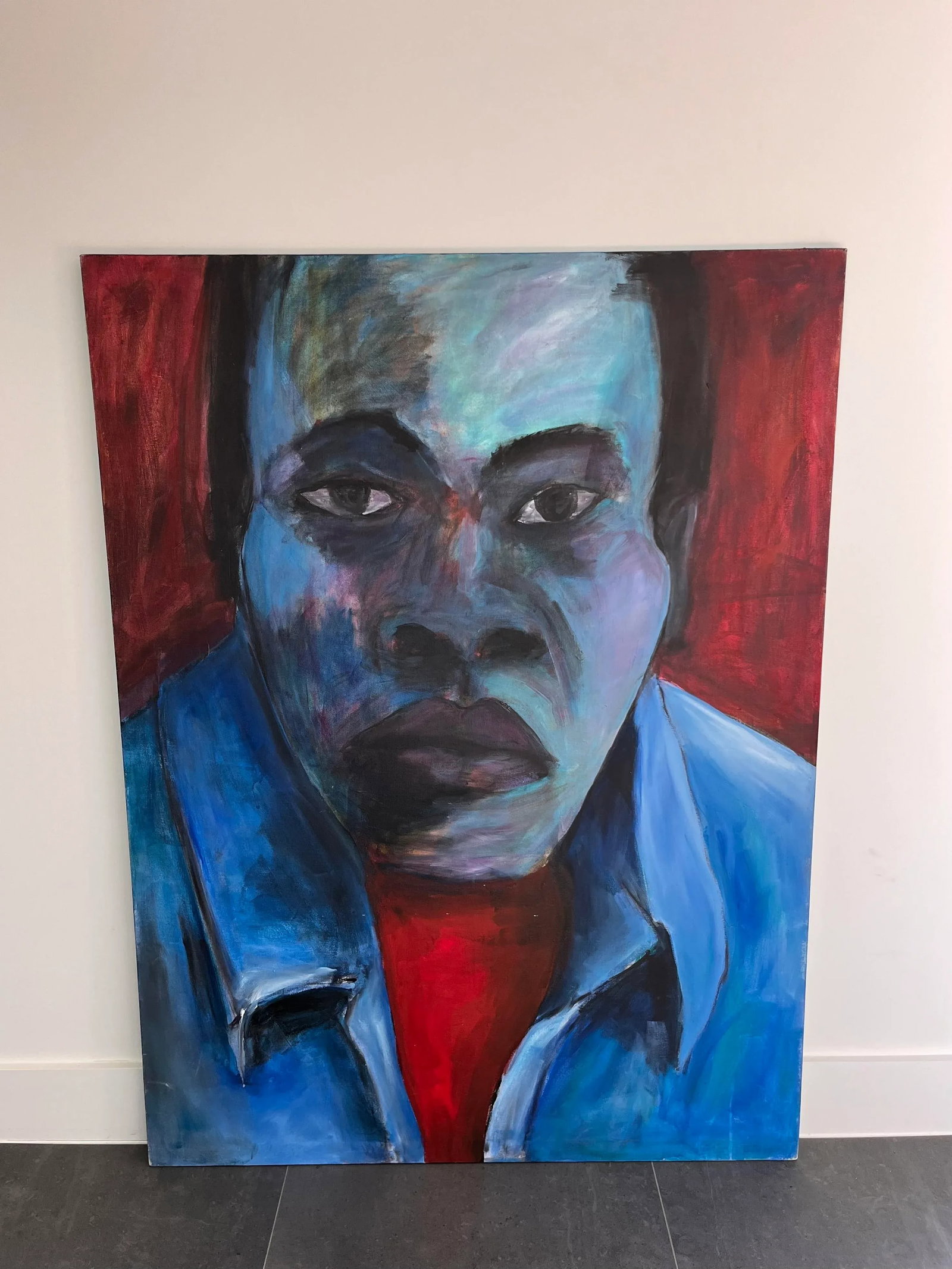 Large Vintage Expressionist Oil Portrait Unsigned - 4