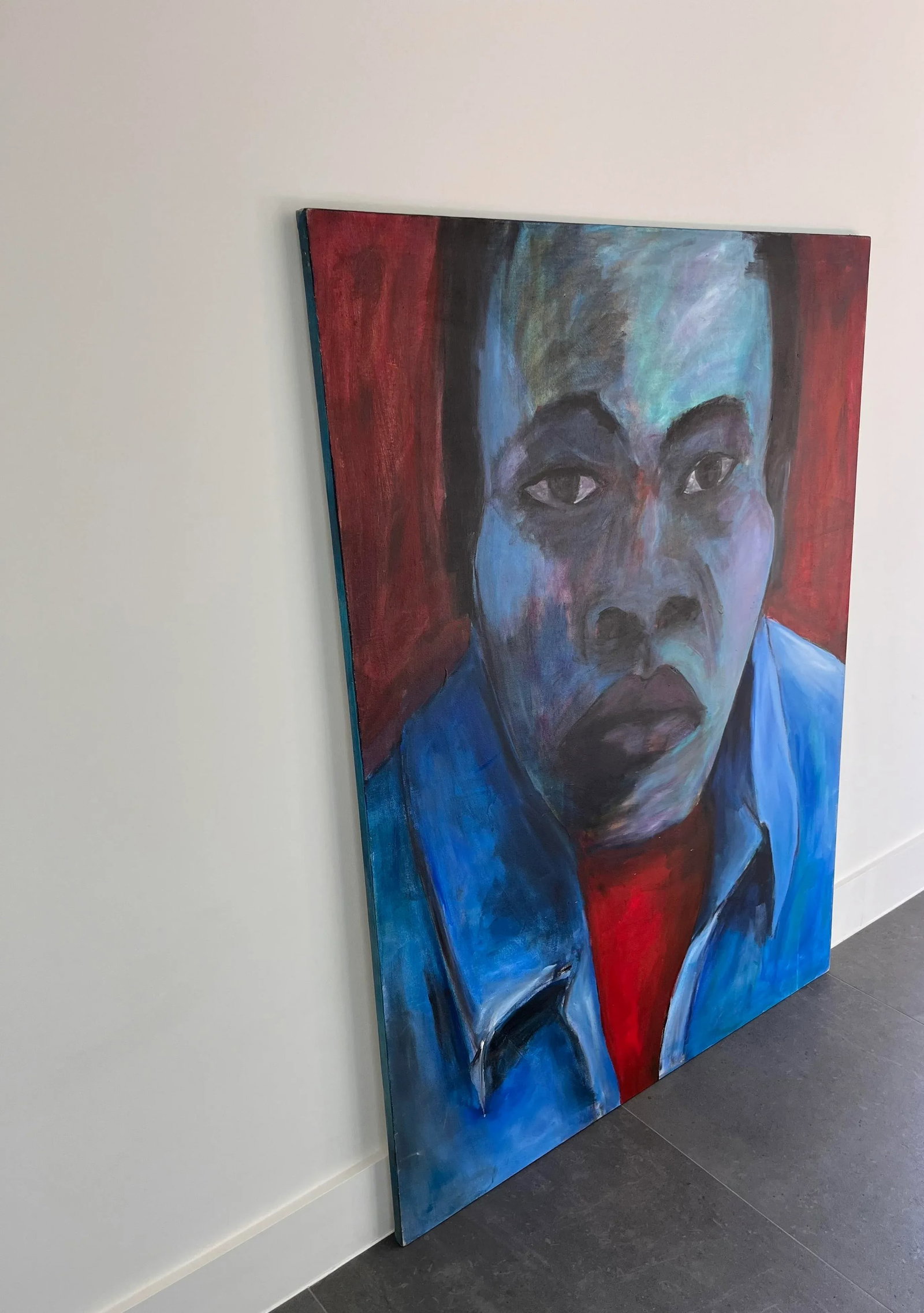 Large Vintage Expressionist Oil Portrait Unsigned - 9
