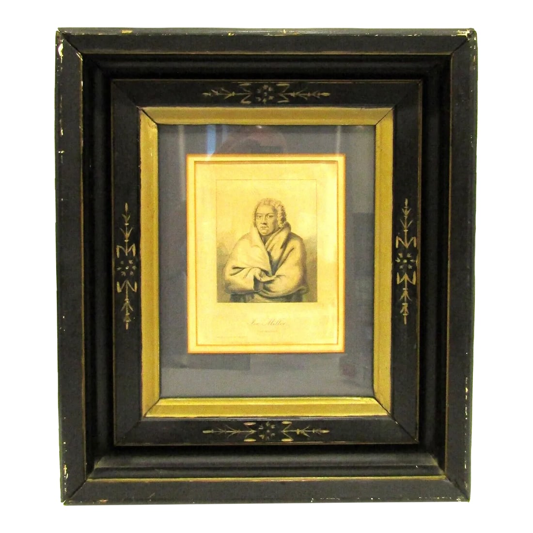 Joe Miller in the Character of Teague Engraving by English School 18th Century: Joe Miller in the Character of Teague Engraving by English School 18th Century Overall measures 13 5/8" wide, 15 3/4" tall and 2" deep Engraving measures 5 3/4" wide and 6 1/2" tall. Condition: