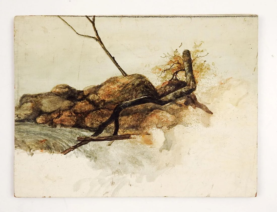 Vintage River Rapids Painting Study - 2