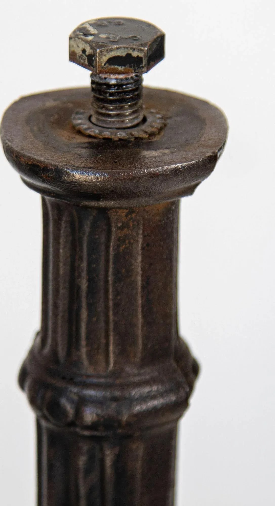 1920s Antique French Cast Iron Bistro Table Stand a Pair - 8